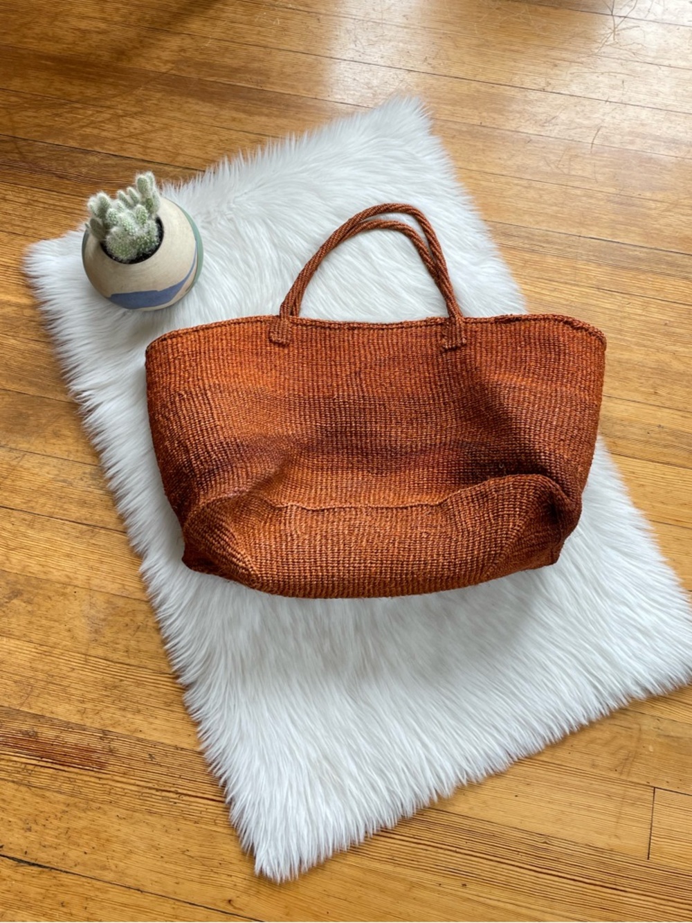 XL woven sisal tote market bag